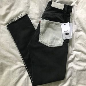 NWT Re/Done High Rise Black White Jeans - 25